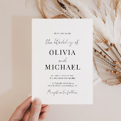 faire-part de mariage de code qr noir minimal uniq