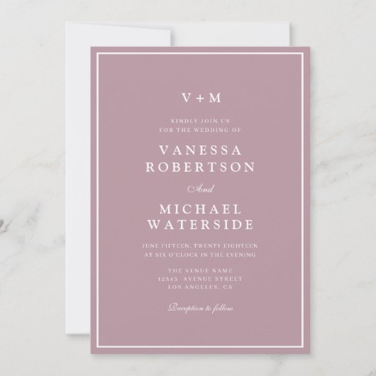 faire-part de mariage de code QR rose à bordure bl (Devant)