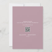 faire-part de mariage de code QR rose à bordure bl (Dos)