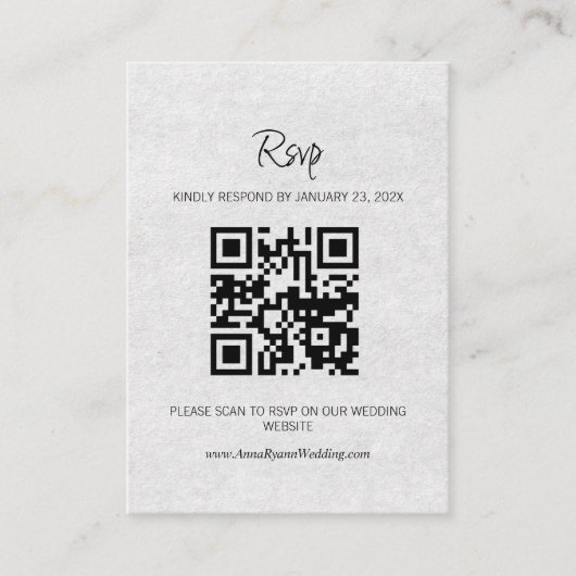 Faire-part de mariage de code QR RSVP minimal (Devant)