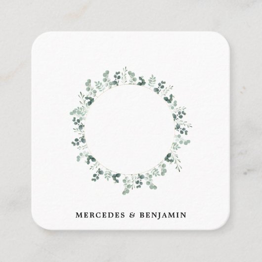 Faire-part de mariage de code QR simple Eucalyptus (Devant)