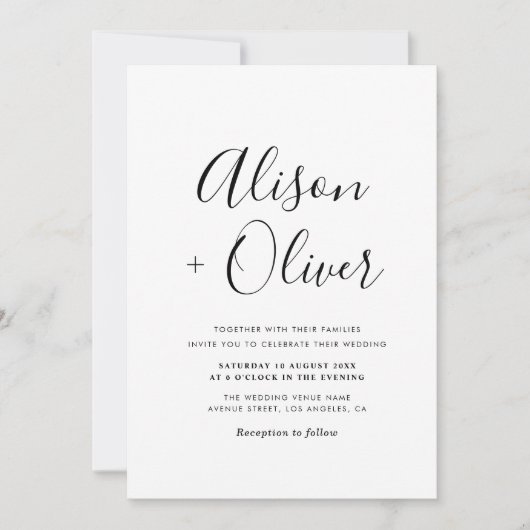 faire-part de mariage de code qr simple typographi (Devant)
