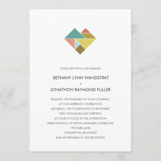Faire-part de mariage de coeur de Tangram