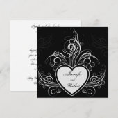 Faire-part de mariage de coeur du graffiti moderne (Devant / Derrière)