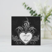 Faire-part de mariage de coeur du graffiti moderne (Debout devant)