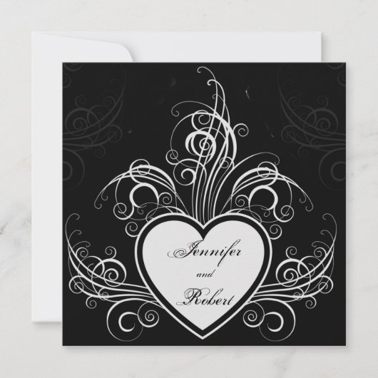 Faire-part de mariage de coeur du graffiti moderne (Devant)