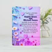 Faire-part de mariage de coeur et de marguerite ru (Debout devant)