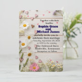 Faire-part de mariage de coeur et de marguerite ru (Debout devant)