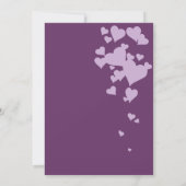 Faire-part de mariage de coeur pourpre (Dos)