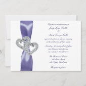 Faire-part de mariage de Coeurs Diamants Bleus Vio (Devant)