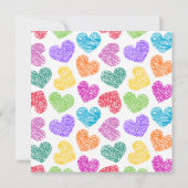 Faire-part de mariage de coeurs vibreux dessinés à (Dos)