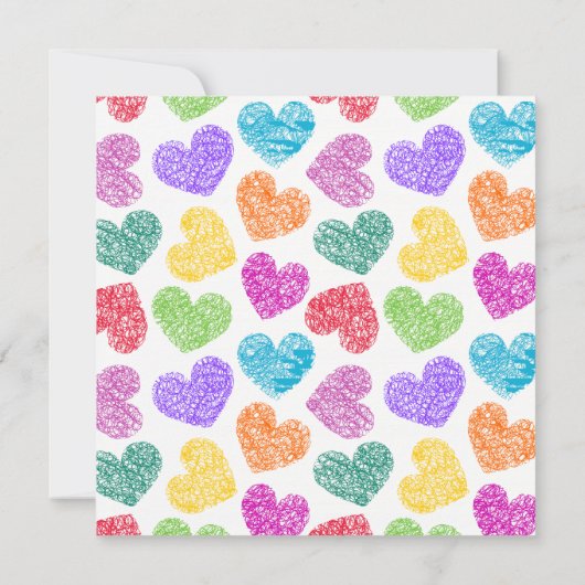 Faire-part de mariage de coeurs vibreux dessinés à (Dos)