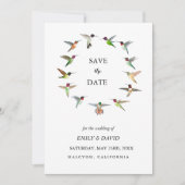 Faire-part de mariage de colibri à date fixe (Devant)