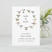 Faire-part de mariage de colibri à date fixe (Debout devant)