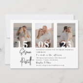 Faire-part de mariage de collage photo minimal élé (Devant)