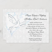 Faire-part de mariage de colombe de classique (Devant / Derrière)