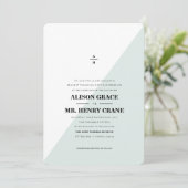 FAIRE-PART DE MARIAGE DE COLORBLOC BLEU MODERNE (Debout devant)