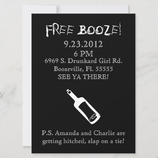 Faire-part de mariage de comédie, humour (Devant)