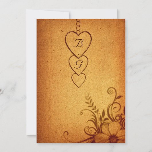 Faire-part de mariage de composition vintage (Devant)