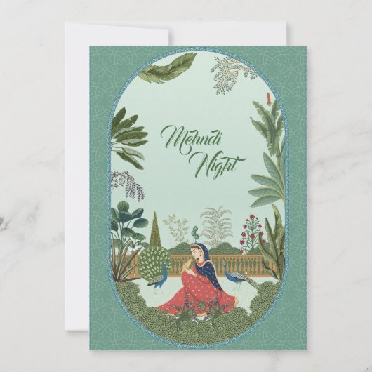 Faire-part de mariage de conception de Mughal (Dos)