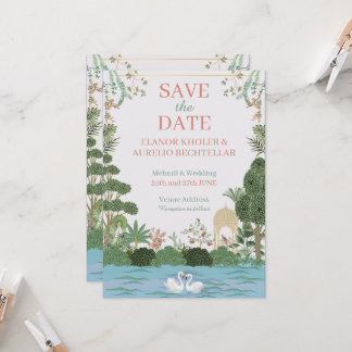 Faire-part de mariage de conception de Mughal