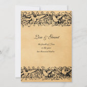 Faire-part de mariage de conception de parchemin V (Dos)