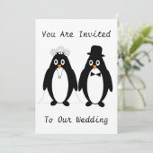 Faire-part de mariage de conception de pingouin (Debout devant)