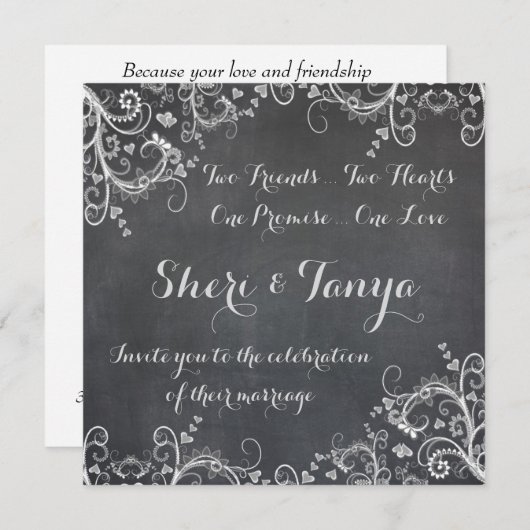 Faire-part de mariage de conception de tableau de  (Devant / Derrière)