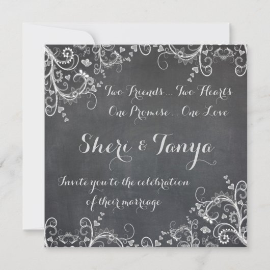 Faire-part de mariage de conception de tableau de  (Devant)