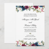 Faire-part de mariage de conception florale à l'aq (Devant / Derrière)