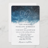 Faire-part de mariage de constellation cardiaque (Devant / Derrière)