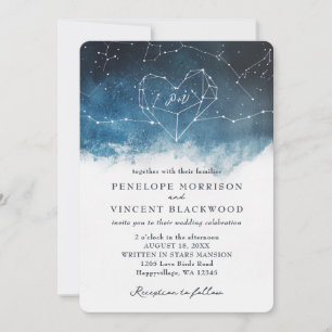 Faire-part de mariage de constellation cardiaque