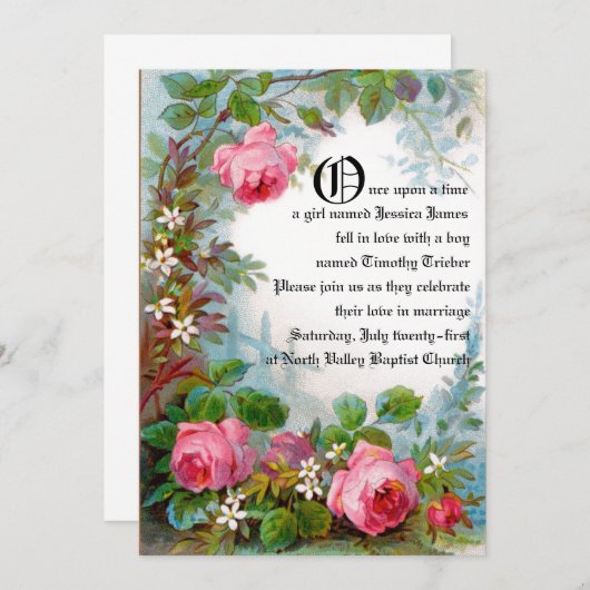 Faire-part de mariage de conte de fées (Devant / Derrière)