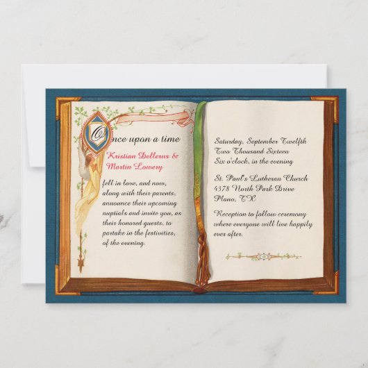 Faire-part de mariage de conte de fées (Devant)