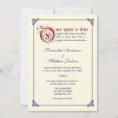 Faire-part de mariage de conte de fées de livre de (Devant)