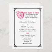 Faire-part de mariage de conte de fées de livre de (Devant / Derrière)