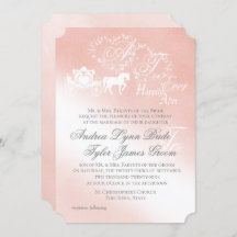 Faire-part de mariage de conte de fées rose pâle e