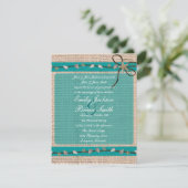 faire-part de mariage de coquillage bleu turquoise (Debout devant)