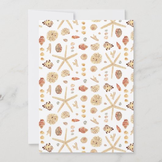 Faire-part de mariage de coquillages d'aquarelle m (Dos)