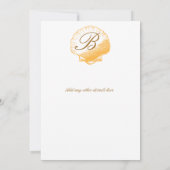 Faire-part de mariage de coquilles de sable doré (Dos)