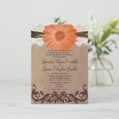 Faire-part de mariage de corail de fleur de (Debout devant)