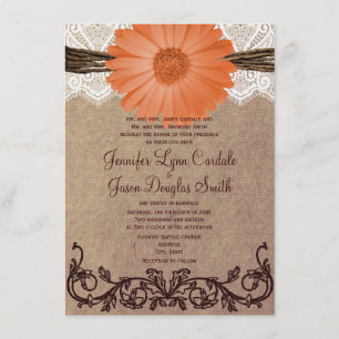 Faire-part de mariage de corail de fleur de