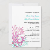 Faire-part de mariage de corail moderne de (Devant)