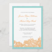 Faire-part de mariage De Corail Pour Mariage Balné (Devant / Derrière)