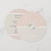 Faire-part de mariage de corail SmartElegance (Devant / Derrière)