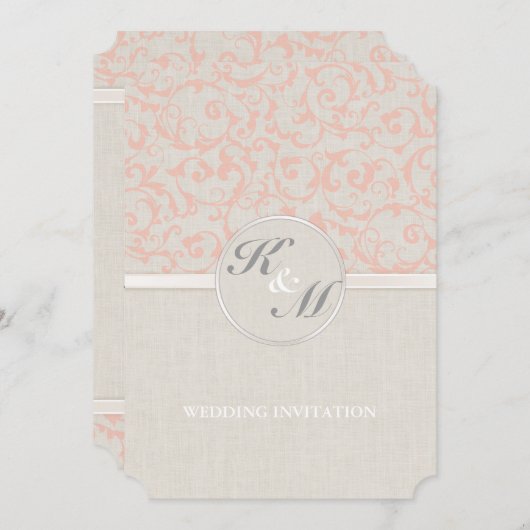 Faire-part de mariage de corail SmartElegance (Devant / Derrière)