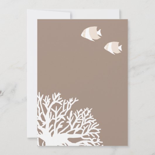 Faire-part de mariage de corail tropical blanc et (Dos)