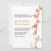 Faire-part de mariage de coton floral (Devant)