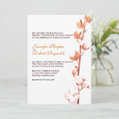 Faire-part de mariage de coton floral (Debout devant)