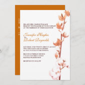 Faire-part de mariage de coton floral (Devant / Derrière)